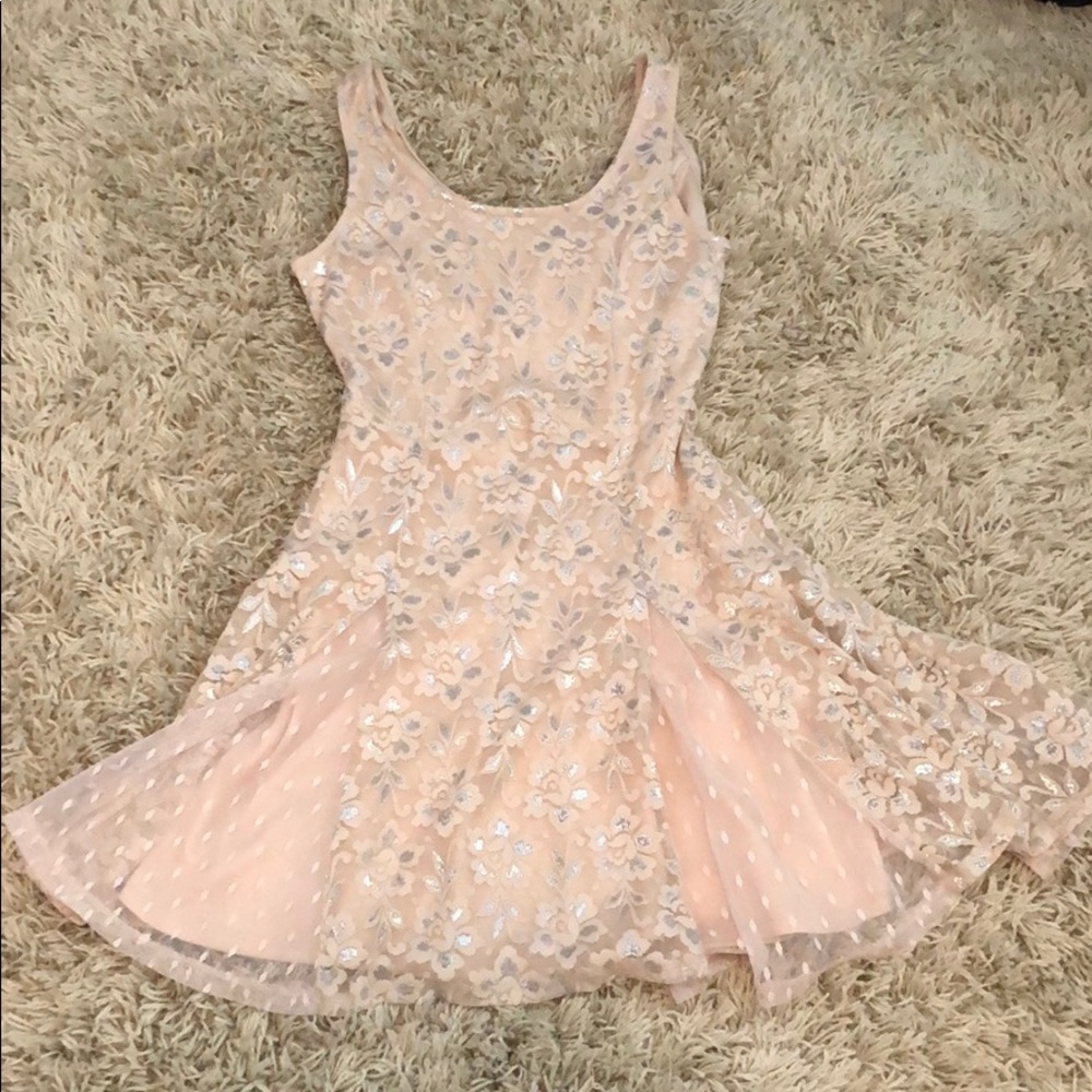 Lily Rose beige lace floral dress